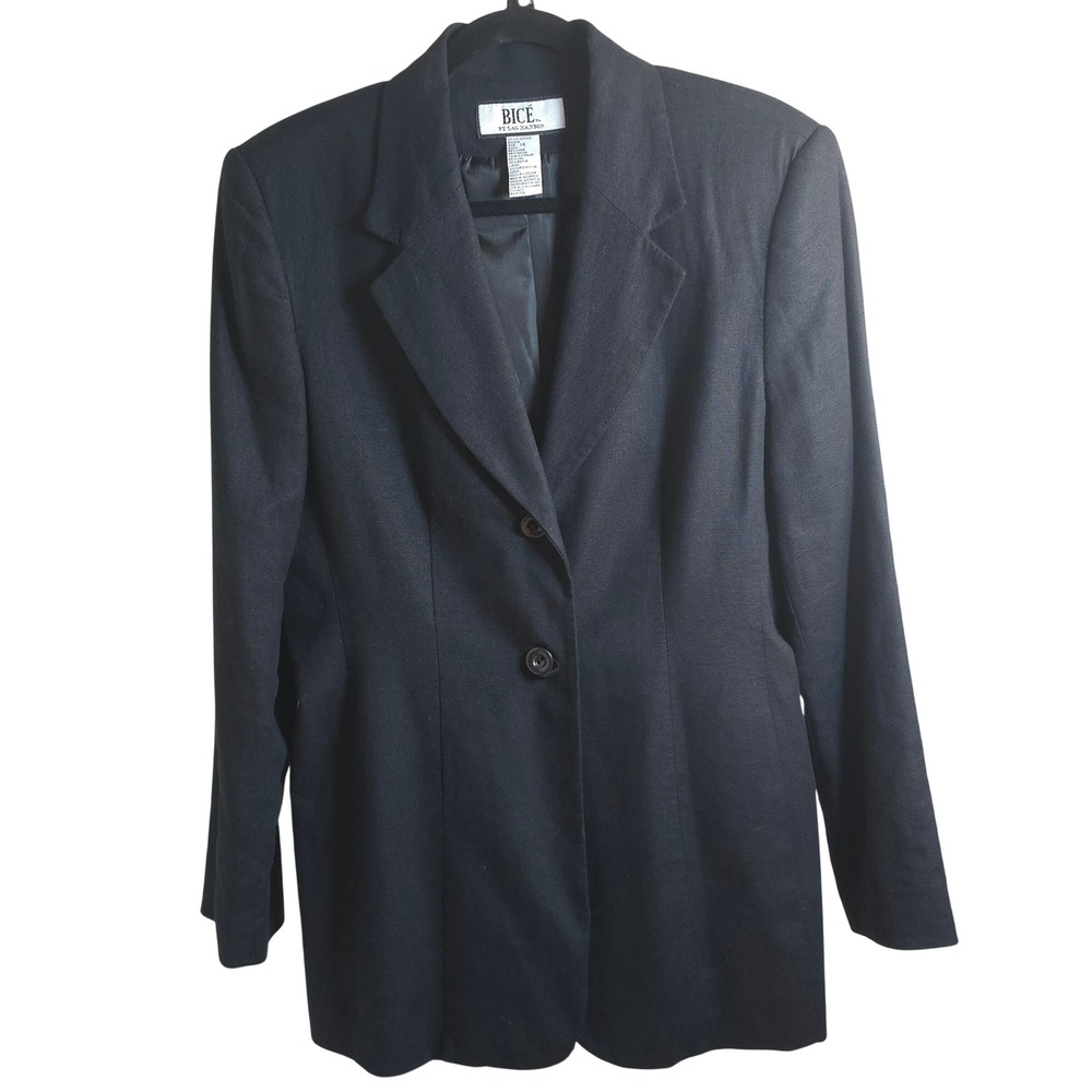 BICE by Sag Harbor Black Tailored‎ Blazer Womens 14 Classic Careercore Jacket